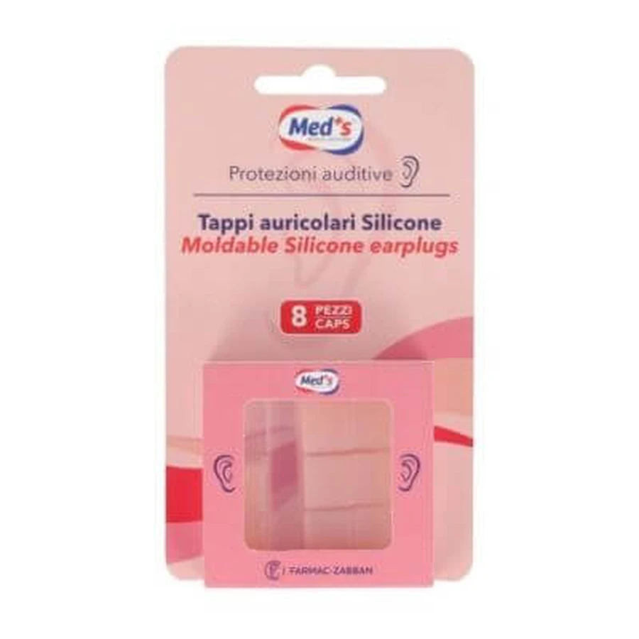 Boîte de bouchons d'oreille en silicone 8 pièces