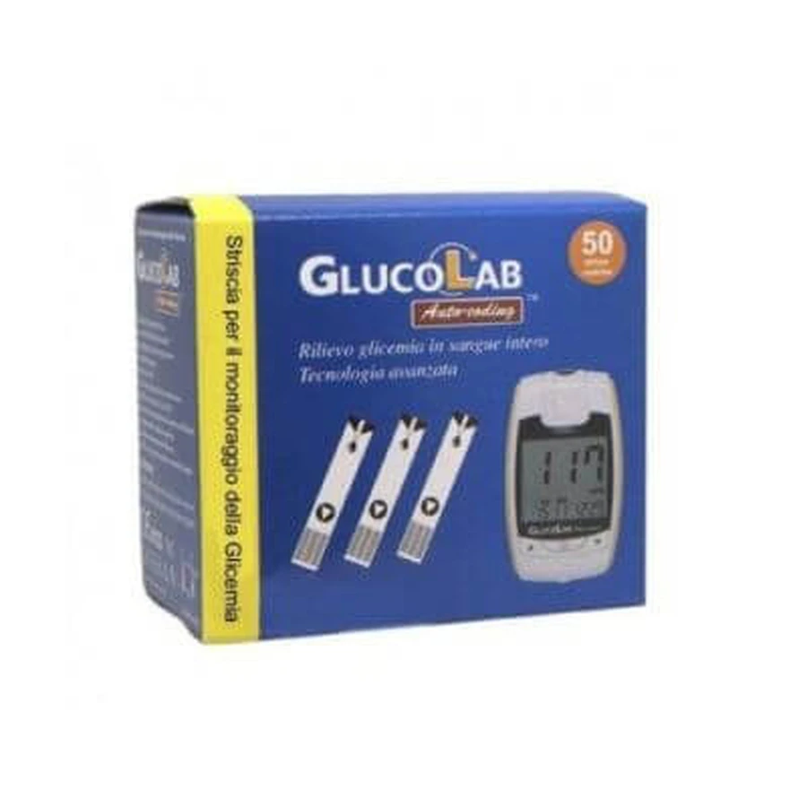 Glucolab self-coding electrode blood glucose meter strips 50 pcs