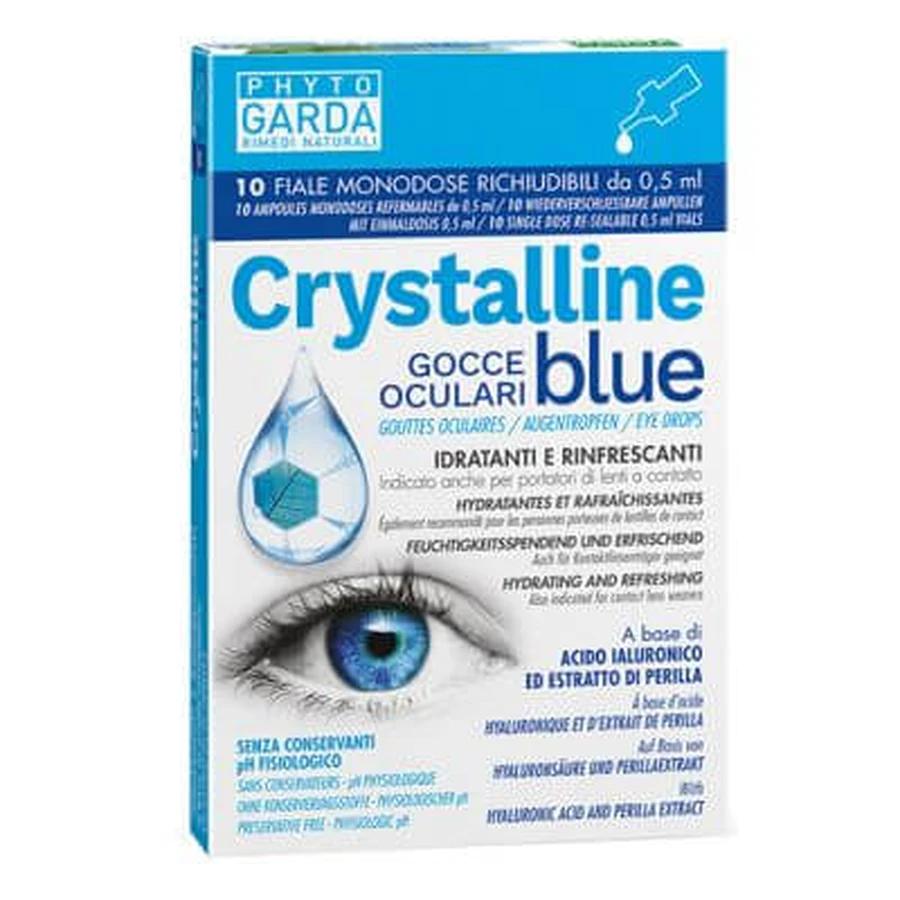 Single dose eye drops crystal blue 10 vials 0.5 ml
