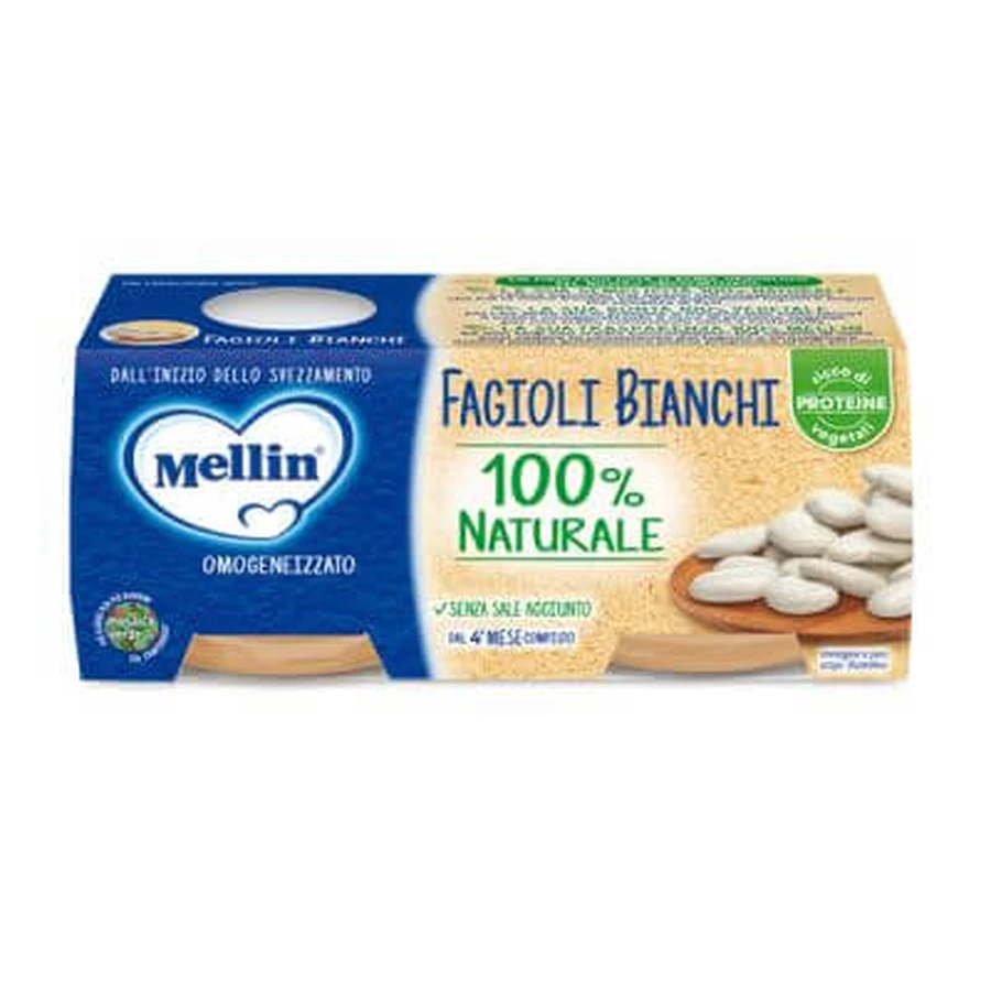 Fasole albă omogenizată Mellin 2 x 80 g