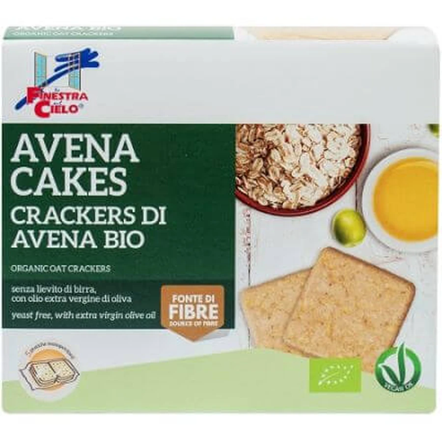 Fsc avenacakes organic vegan vegan oat crackers without brewer's yeast with extra virgin olive oil 250 g