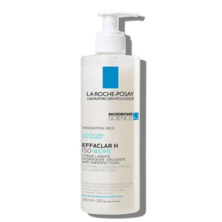 La Roche-Posay Effaclar H Iso-Biome Crème lavante hydratante pour peaux grasses et fragiles, 390ml