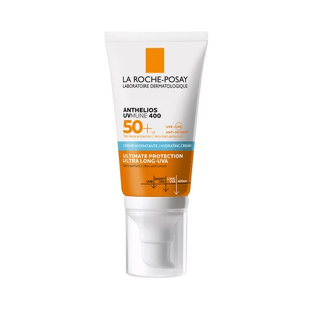 La Roche-Posay Anthelios Crème solaire hydratante sans parfum SPF 50+ UVmune, 50 ml