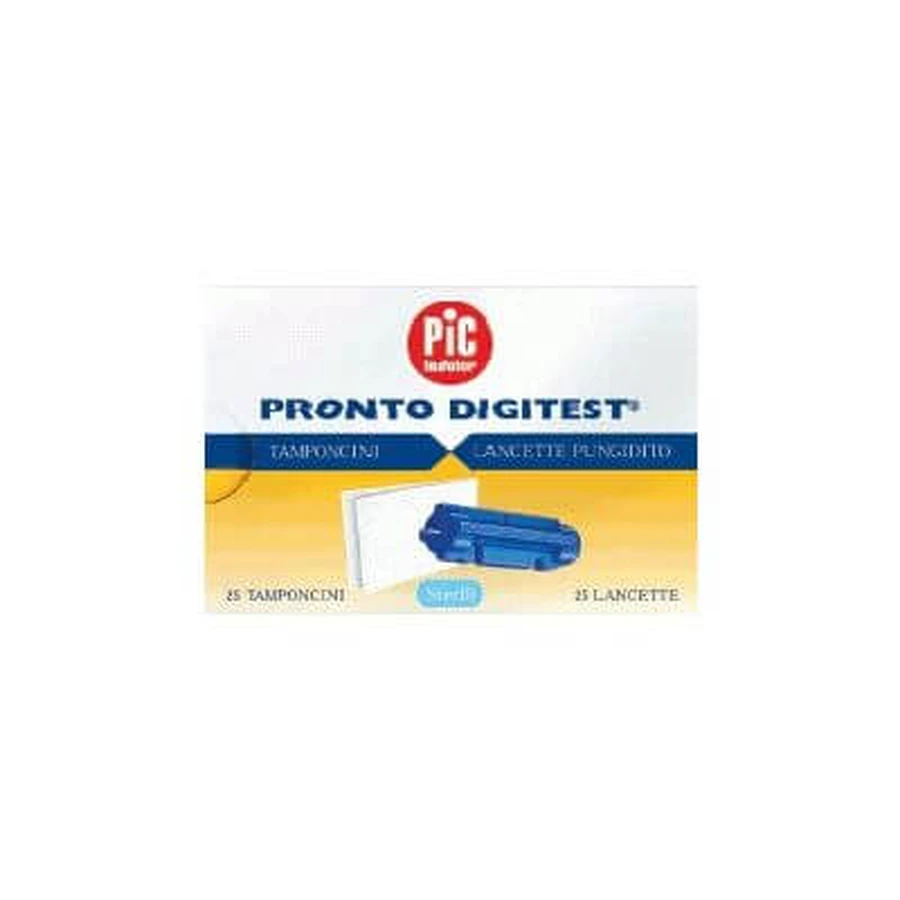 pic digitest lancets gauge 28 25 pieces + 25 absorbent pads