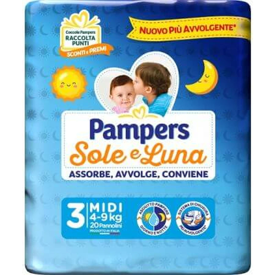 Pampers sun moon mididi 20 pieces