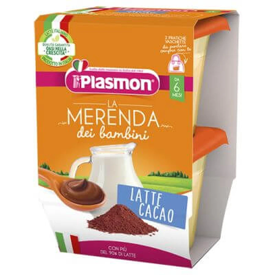 Plasmon la merenda dei bambini aseptische snacks met cacao en melk 2 x 120 g