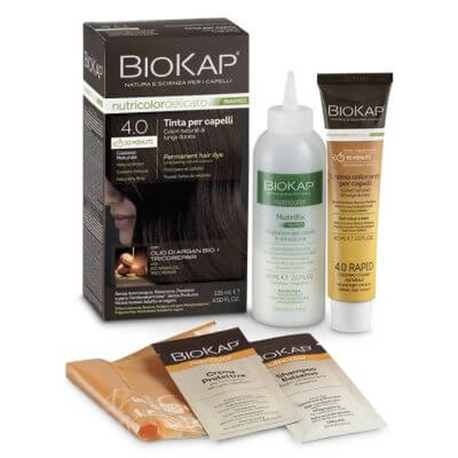 Biokap nutricolor delicado rápido 4.05 marrón chocolate 135 ml