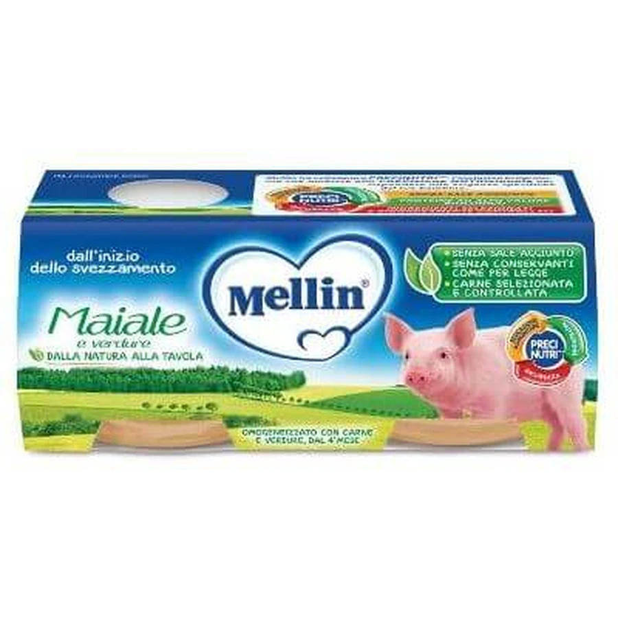 Mięso wieprzowe homogenizowane Mellin z warzywami 2 szt. x 80 g: ceny i cechy