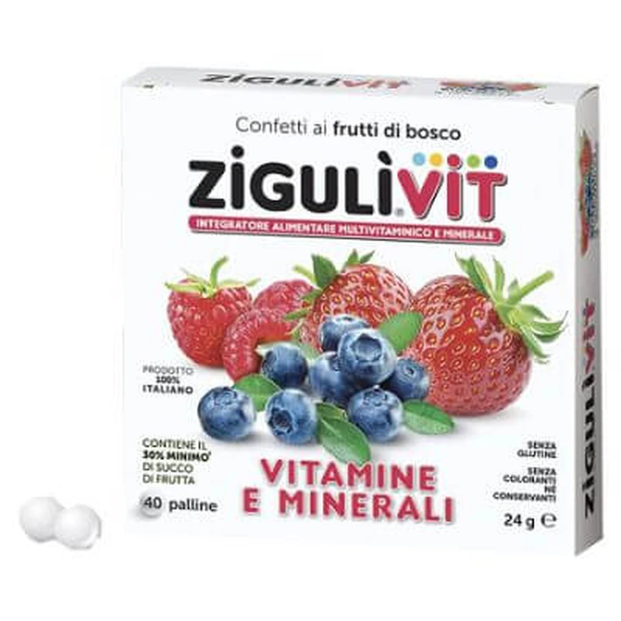 Ziguli vit fruttibosco 40 kandierte Mandeln