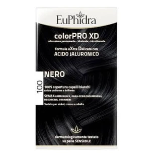 Euphidra colorpro xd 100 zwarte haarkleuringsgel in flesje + activator + conditioner + handschoenen