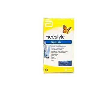 Bloedglucose teststrips Freestyle optium 50 stuks zonder kalibratie