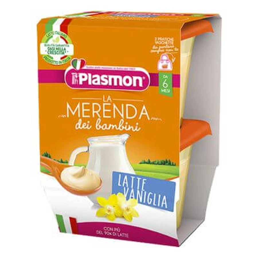 Plasmon snack enfants lapte vanilie aseptique 2 x 120 g
