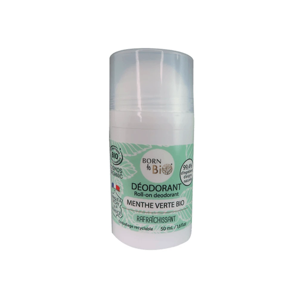 Desodorante orgánico Roll On con menta verde, 50 ml, Born to Bio