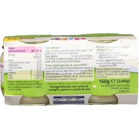 Hipp rabbit homogenized with potatoes 2 pieces 80 g