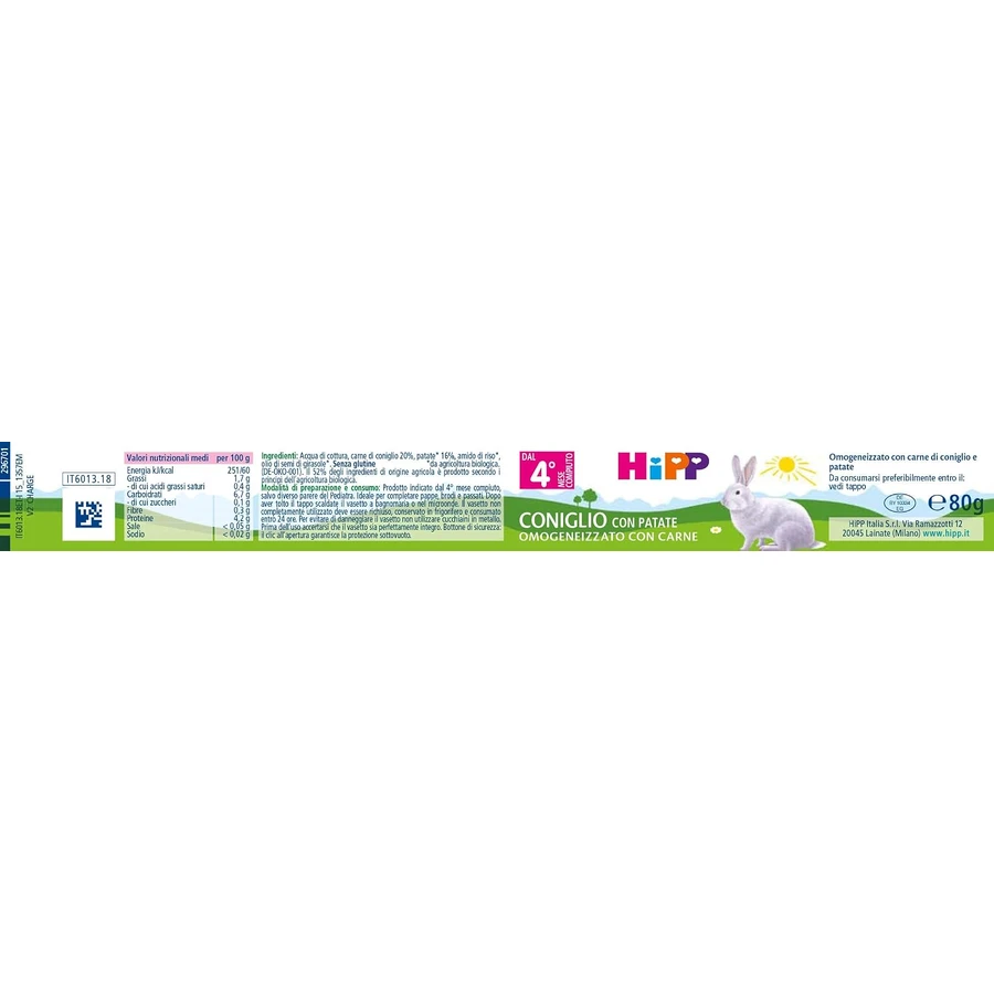 Hipp rabbit homogenized with potatoes 2 pieces 80 g