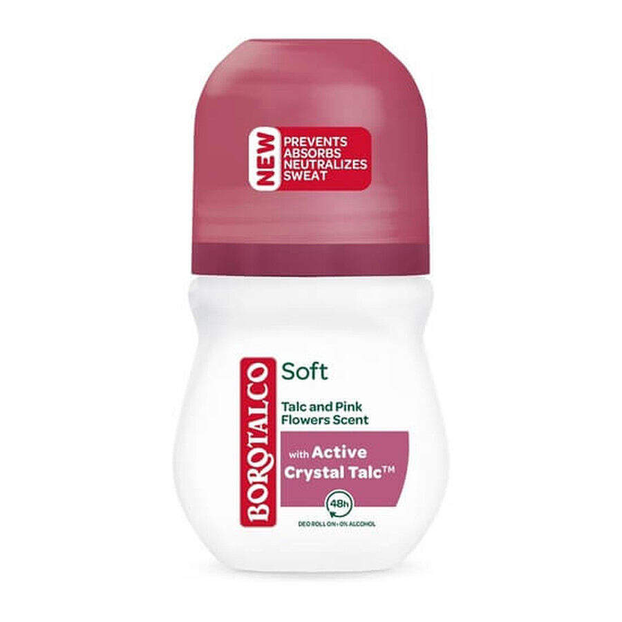 Soft roll-on deodorant, 50 ml, talcum powder