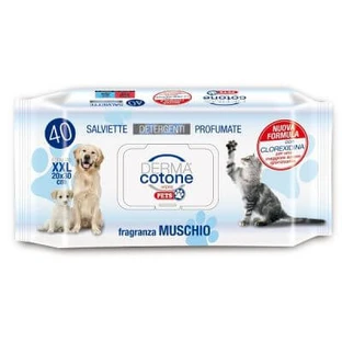 Dermacotton toallitas para mascotas almizcle blanco 40 unidades