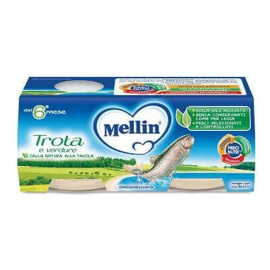 Păstrăv omogenizat Mellin 2 x 80 g