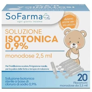 Saline solution 0.9% 20 vials 2.5 ml sofarmapiu'