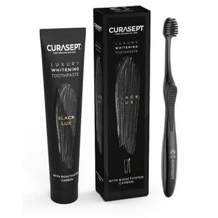 Curasept black luxury whitening toothpaste 75 ml + toothbrush