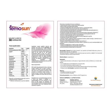 Femosun, 30 cápsulas, Sun Wave Pharma
