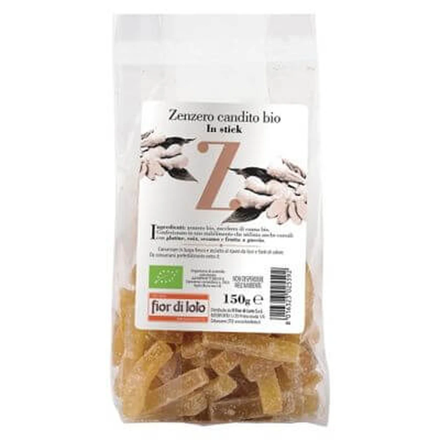 Organic candied ginger 150 g