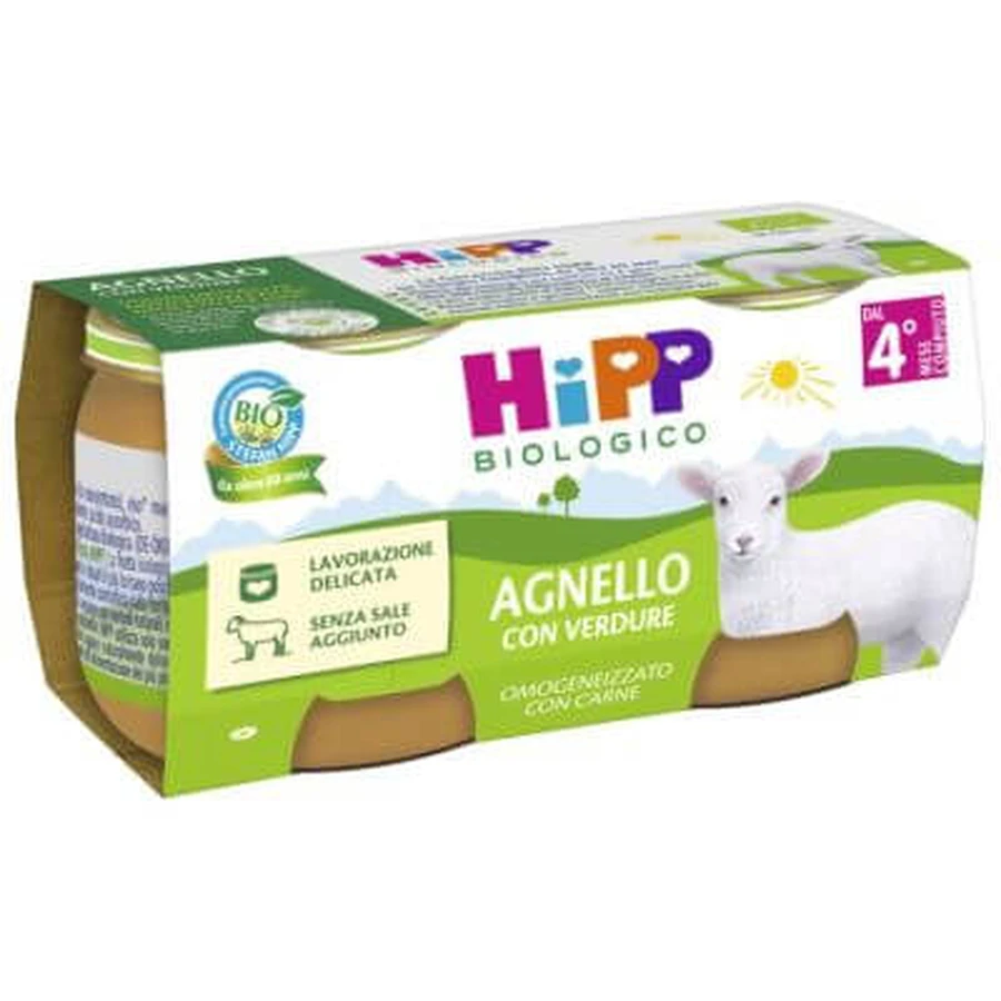 Hipp agneau bio homogénéisé aux légumes 2 pièces 80 g