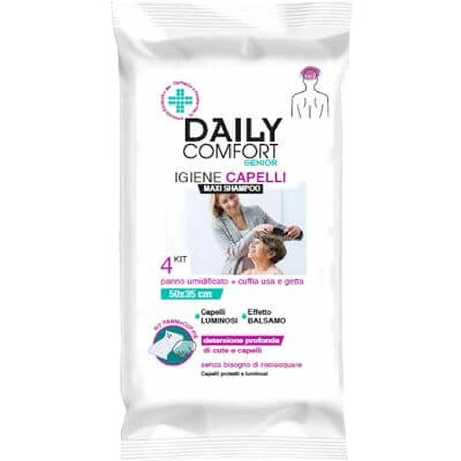 Daily comfort senior shampoo doekjes 4 stuks