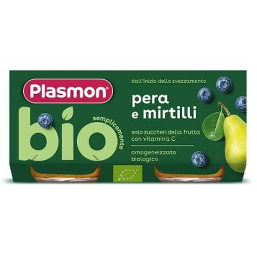 Plasmon gehomogeniseerde biologische peer met bosbessen 2 potjes x 80 g