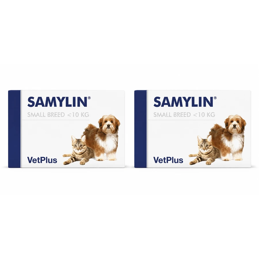 Samylin Small Breed, 2x30 tablets for maintaining liver health in dogs and cats <10 kg , VetPlus
