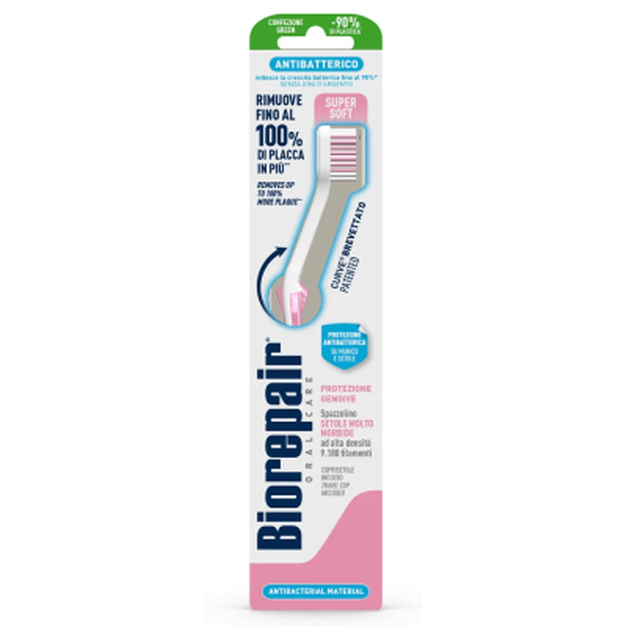 Biorepair cuidado bucal cepillo dental antibacterias cepillo dental plus confort protección gingival cerdas super suaves