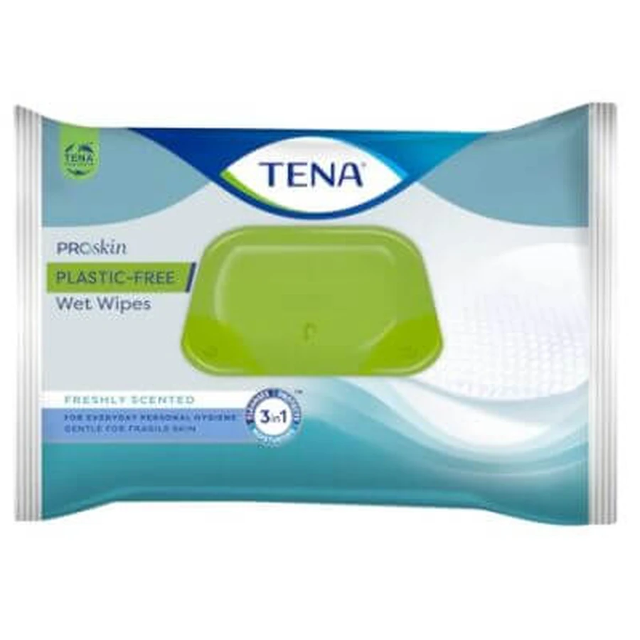 Tena plastic-free wet wipes 48 pieces