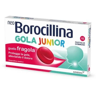 Neoborocilina garganta junior 15 pastillas para chupar sabor fresa