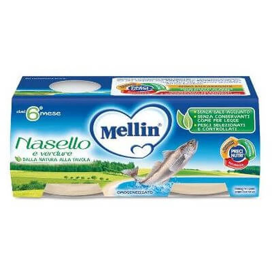 Merluciu omogenizat Mellin 2 x 80 g