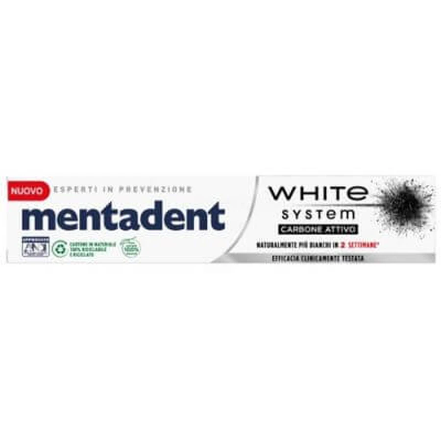 Mentadent system charcoal white 75 ml