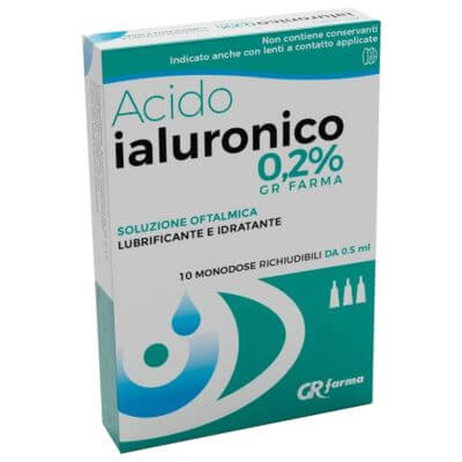Hyaluronsäure 0,2% gleitende und feuchtigkeitsspendende Augenlösung 10 wiederverschließbare Einzeldosen zu 0,5 ml