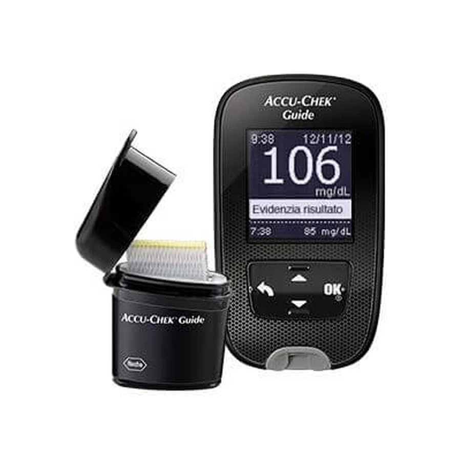 Accu-chek guide mg/dl glucose meter kit + fastclix lancing device