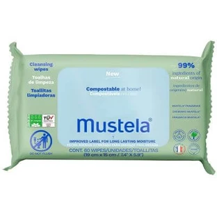 Toallitas perfumadas compostables Mustela 60 unidades