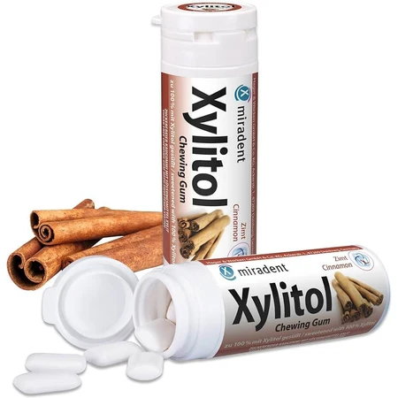 Chicle de canela - Miradent Xylitol, 30 pcs, Hager&amp;Werken