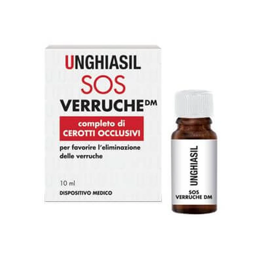 Producto sanitario para verrugas en frasco con cepillo 10 ml + 9 parches para verrugas