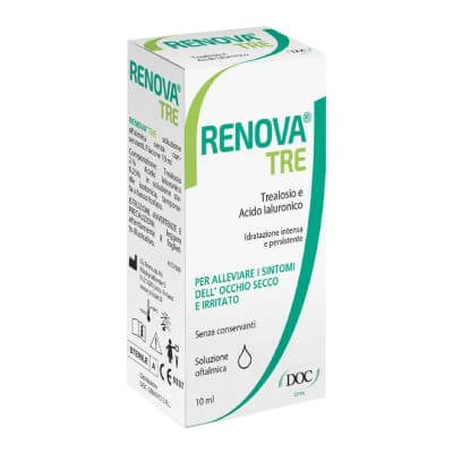 Renova trehalose and hyaluronic acid eye drops 10 ml without preservatives