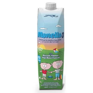 Monello 3 groeivoeding op melkbasis voor kinderen van 1 tot 3 jaar vloeibaar 1 liter