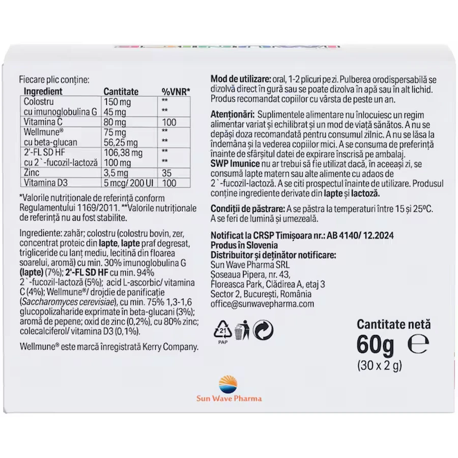 Immunice, 30 sachets, Sun Wave Pharma