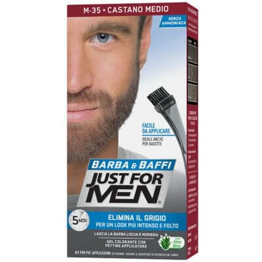 Just for men baard & snor m35 medium bruin 51 g