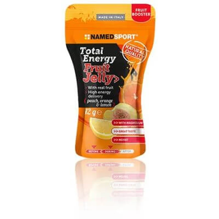 Energía total gelatina de fruta de melocotón, naranja y limón 42 g