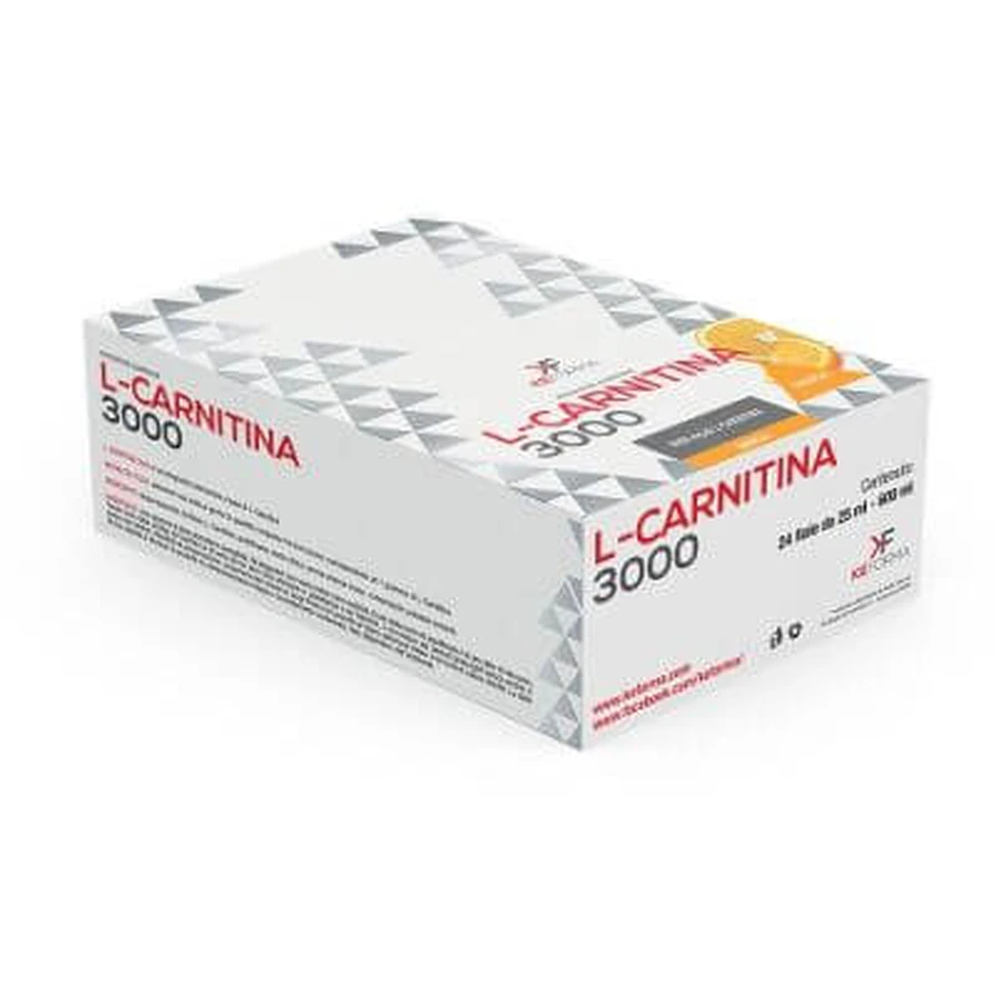 L carnitine 3000 mg 24 flacons 25 ml oranje