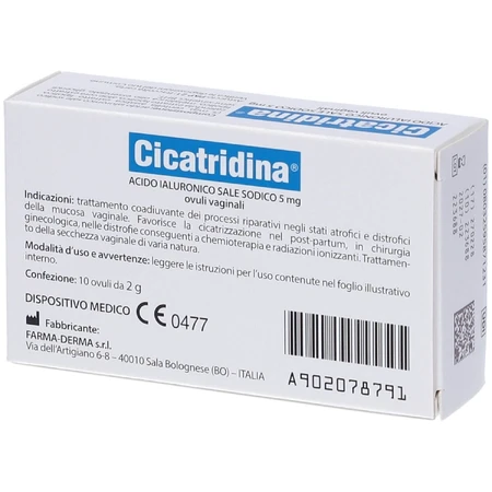 Cicatridine, 10 vaginal ovules, Farma-Derma Italy