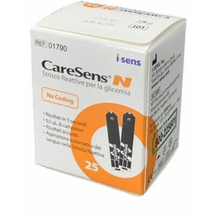 Tiras reactivas de glucosa en sangre Caresens n 25 unidades