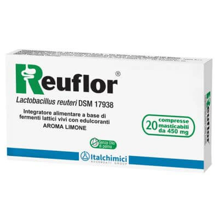 Reuflor 20 comprimidos masticables sabor limón
