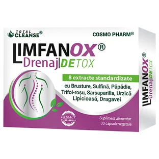 Limfanox Drenaj Detox Total Cleanse, 30 capsules, Cosmopharm